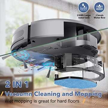 MAMNV Robot Vacuum and Mop Combo, WiFi/App, Robotic Vacuum Cleaner with Schedule, 2 in 1 Mopping Rob...