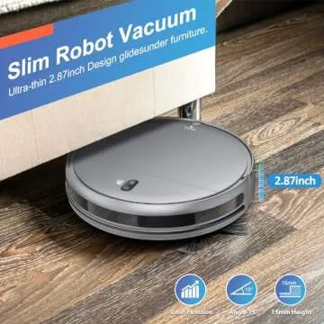 MAMNV Robot Vacuum and Mop Combo, WiFi/App, Robotic Vacuum Cleaner with Schedule, 2 in 1 Mopping Robot Vacuum with Watertank and Dustbin, Self-Charging, Slim, Ideal for Hard Floor, Pet Hair, Carpet
