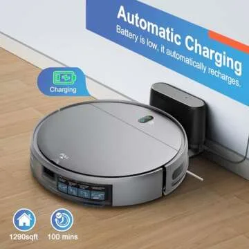 MAMNV Robot Vacuum and Mop Combo, WiFi/App, Robotic Vacuum Cleaner with Schedule, 2 in 1 Mopping Robot Vacuum with Watertank and Dustbin, Self-Charging, Slim, Ideal for Hard Floor, Pet Hair, Carpet