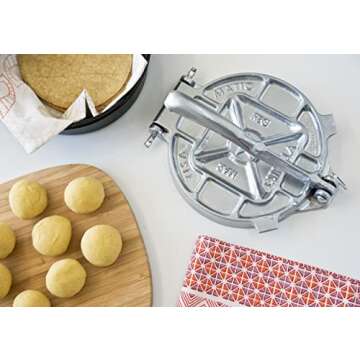 Estrella 7.5 inch Cast Iron Tortilla Press and Pataconera, Original Made in MEXICO