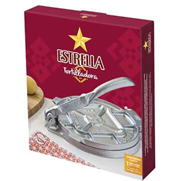 Estrella 7.5 inch Cast Iron Tortilla Press and Pataconera, Original Made in MEXICO