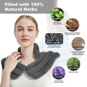 MORLIDEN Neck Heating Pad Microwavable for Neck and Shoulders, Neck Warmer Microwavable Neck Wrap, M...