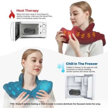 MORLIDEN Neck Heating Pad Microwavable for Neck and Shoulders, Neck Warmer Microwavable Neck Wrap, Microwave Heating Pad for Neck and Shoulders for Pain Relief