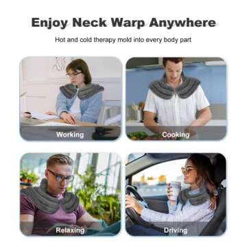 MORLIDEN Neck Heating Pad Microwavable for Neck and Shoulders, Neck Warmer Microwavable Neck Wrap, Microwave Heating Pad for Neck and Shoulders for Pain Relief