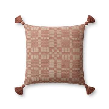 Loloi Ellery Pillow, 18x18 Cover Only, Clay