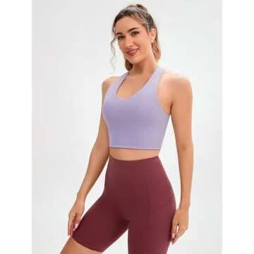 JOYSPELS Sports Bras for Women Extra Comfort Criss-Cross Back Padded Workout Tops for Women Medium S...