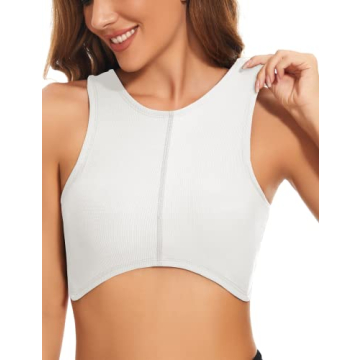 MISSACTIVER Women's V Neck Built-in Shelf Bra Tank Top