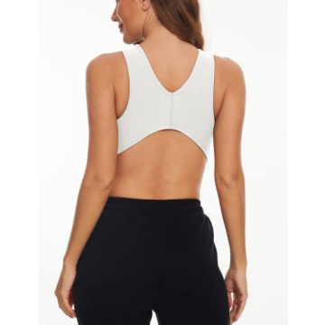 MISSACTIVER Women's V Neck Built-in Shelf Bra Tank Top