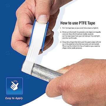 Supply Giant I34 PTFE Thread Seal Tape for Plumbers 3/4 Inch x 260 Inch, Single, White
