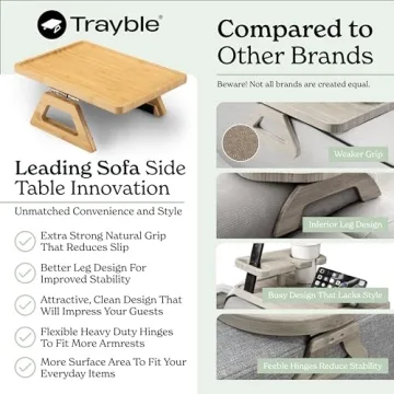 Shamrock Home Bamboo Couch Arm Table - Durable & Space-Saving