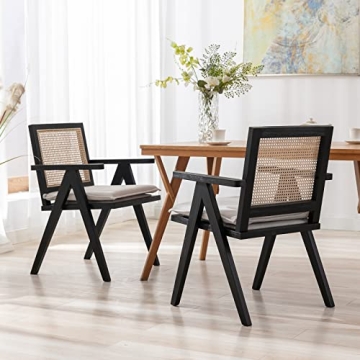 QUINJAY Rattan Dining Chairs Set Farmhouse Style Comfort