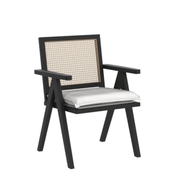 QUINJAY Rattan Dining Chairs Set Farmhouse Style Comfort