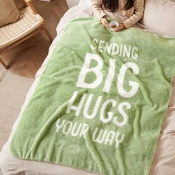 Bedsure Get Well Gifts for Women - Thinking of You Gifts for Women, After Surgery Healing Blanket with Inspirational Words, Cancer Care Blanket for Elderly & Adults, Green, 50x60 Inch