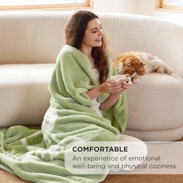 Bedsure Get Well Gifts for Women - Thinking of You Gifts for Women, After Surgery Healing Blanket with Inspirational Words, Cancer Care Blanket for Elderly & Adults, Green, 50x60 Inch