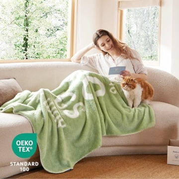 Bedsure Get Well Gifts for Women - Thinking of You Gifts for Women, After Surgery Healing Blanket with Inspirational Words, Cancer Care Blanket for Elderly & Adults, Green, 50x60 Inch