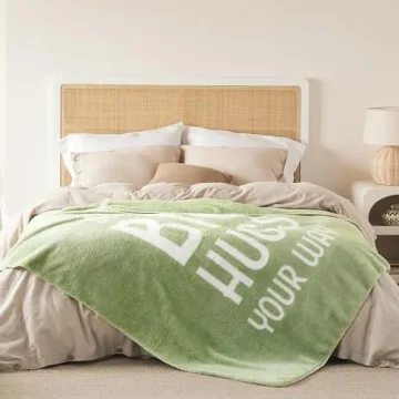 Bedsure Get Well Gifts for Women - Thinking of You Gifts for Women, After Surgery Healing Blanket with Inspirational Words, Cancer Care Blanket for Elderly & Adults, Green, 50x60 Inch