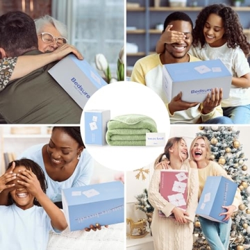 Bedsure Get Well Gifts for Women - Thinking of You Gifts for Women, After Surgery Healing Blanket with Inspirational Words, Cancer Care Blanket for Elderly & Adults, Green, 50x60 Inch