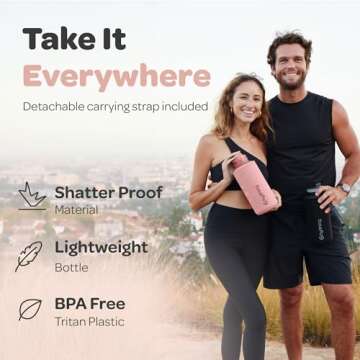 Hydracy 2L Large Water Bottle, Leakproof and Motivational