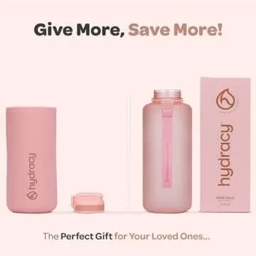 Hydracy 2L Large Water Bottle, Leakproof and Motivational