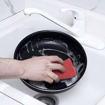 Kitchen Sponges for Washing Dishes, Non-Scratch Cellulose Dish Scrub Sponges, Cleaning Sponges for Household Use, Safe Cleaning Products, Kitchen Sponges Pack of 12, by Superio