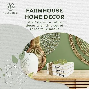 Noble Nest Mini White Decorative Books for Stylish Decor