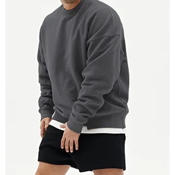 Surenow Men's Patchwork Crewneck Sweatshirt for Comfort