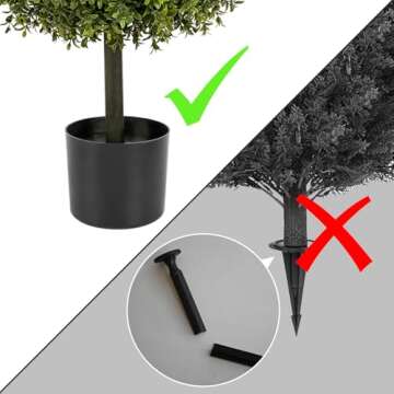 Veryhome Artificial Topiary Boxwood Trees 1 pc, 23.6inch Artificial Potted Shrubs, Faux Ball Plants ...