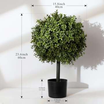 Veryhome Artificial Boxwood Topiary Tree for Indoor & Outdoor Decor