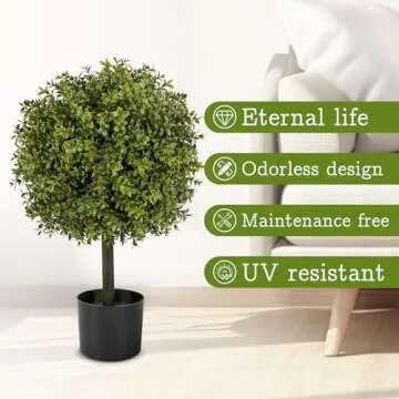 Veryhome Artificial Boxwood Topiary Tree for Indoor & Outdoor Decor