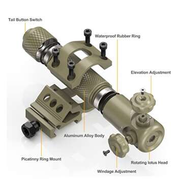 Feyachi GL35 Green Laser Sight 520nm Tactical Laser for Rifle with 20mm Picatinny Mount and Pressure...