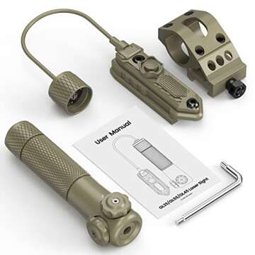 Feyachi GL35 Green Laser Sight 520nm Tactical Laser for Rifle with 20mm Picatinny Mount and Pressure Switch Included(Khaki)