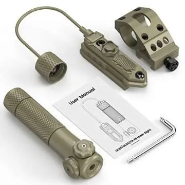 Feyachi GL35 Green Laser Sight 520nm Tactical Laser for Rifle with 20mm Picatinny Mount and Pressure Switch Included(Khaki)