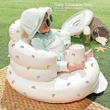AirSwim Inflatable Baby Chair, Baby Inflatable Seat for Babies 3 Months and Up Summer Inflatable Bab...