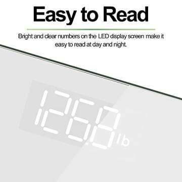 RENPHO Digital Bathroom Scales Weighing Scale with High Precision Sensors Body Weight Scale (Stone/lb/kg) - White, Core 1S