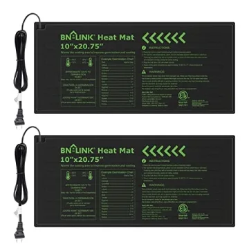 BN-LINK Durable Seedling Heat Mat Warm Hydroponic Heating Pad Waterproof 10" x 20.75" - 2 Pack for S...