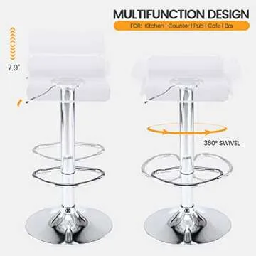 Stylish Brage Living Acrylic Backless Bar Stools