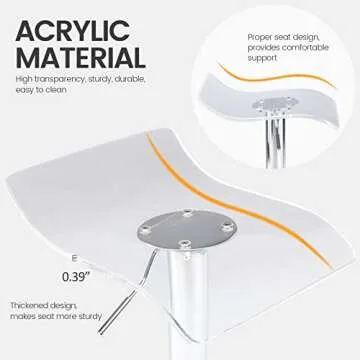 Stylish Brage Living Acrylic Backless Bar Stools