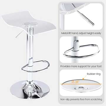 Stylish Brage Living Acrylic Backless Bar Stools