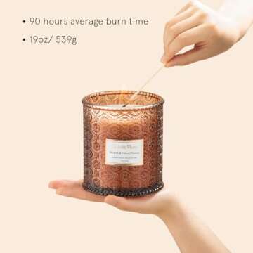 LA JOLIE MUSE Hearth & Velvet Flames Scented Candles, Christmas Candles for Home Scented, Warm Holiday Candles Gifts for Women, Wood Wicked Large Jar Candles for Home Scented, Long Burning Time, 19 Oz