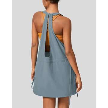 Ailoqing Mini Athletic Dress for Women Summer 2 Piece Set Sleeveless Active Dress with Built-in Shor...