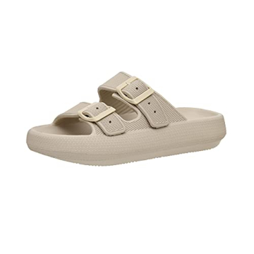 CUSHIONAIRE Women's Cloud Slide Sandals for Comfort