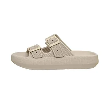 CUSHIONAIRE Women's Cloud Slide Sandals for Comfort