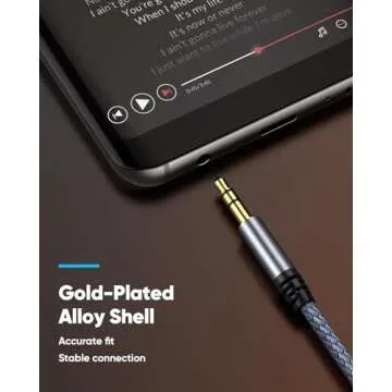 oldboytech 2 Pack AUX Cord, 3.5mm Audio Cable [4ft/1.2M, Hi-Fi Sound] Nylon Braided AUX Auxiliary Cable for Car Compatible with Stereos, Speaker, iPod iPad, Headphones and More(Grey)