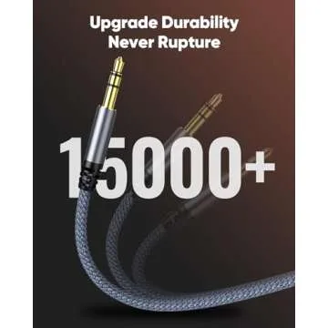 oldboytech 2 Pack AUX Cord, 3.5mm Audio Cable [4ft/1.2M, Hi-Fi Sound] Nylon Braided AUX Auxiliary Cable for Car Compatible with Stereos, Speaker, iPod iPad, Headphones and More(Grey)