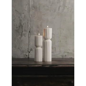 LAWA Handmade Spiral Spire Candles - Elegant White Set of 2