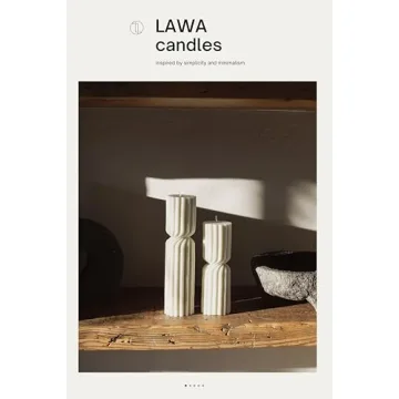 LAWA Handmade Spiral Spire Candles - Elegant White Set of 2