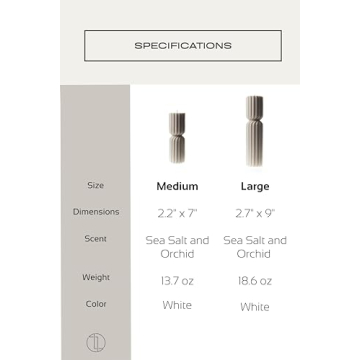 LAWA Handmade Spiral Spire Candles - Elegant White Set of 2