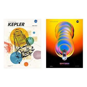 Artery8 NASA Exoplanet Travel Bureau Telescopes Space Wall Art Poster Pack of 6
