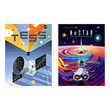 Artery8 NASA Exoplanet Travel Bureau Telescopes Space Wall Art Poster Pack of 6