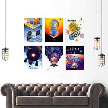 Artery8 NASA Exoplanet Travel Bureau Telescopes Space Wall Art Poster Pack of 6